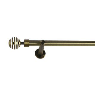 16mm Metall Gardinenstange Vorhangstange 1-läufig Messing Antik Modern