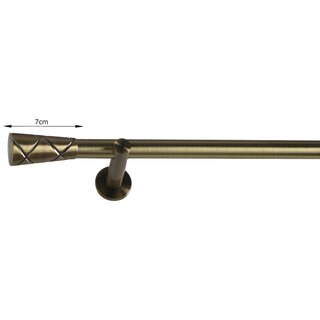 16mm Metall Gardinenstange Vorhangstange 1-lufig Messing Antik Modern NEL 120 cm