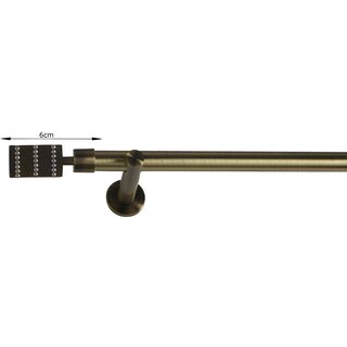 16mm Metall Gardinenstange Vorhangstange 1-läufig Messing Antik Modern KAMA 120 cm