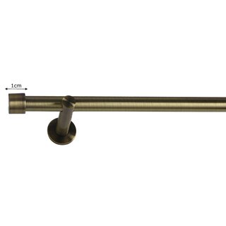 16mm Metall Gardinenstange Vorhangstange 1-läufig Messing Antik Modern ZOYA 140 cm