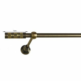 16mm Metall Gardinenstange Vorhangstange 1-läufig Messing Antik Classic ERNA 480 cm
