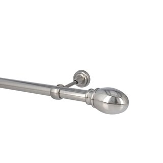 Sento Gardinenstange Vorhangstange 25mm 1-lufig Wandmontage Edelstahl Optik 140 cm TULIA