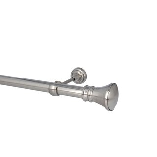 Sento 25mm Gardinenstange Vorhangstange Metall Wandmontage Edelstahl Optik 160 cm Pryma