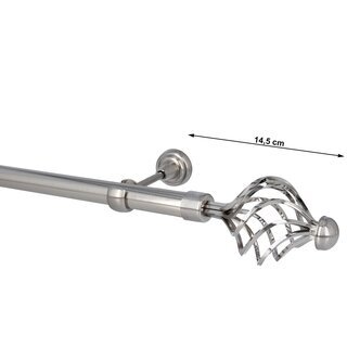 Sento 25mm Gardinenstange Vorhangstange Metall Wandmontage Edelstahl Optik 200 cm Gracja