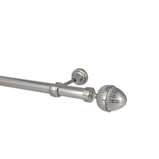 Sento 25mm Gardinenstange Vorhangstange Metall Wandmontage Edelstahl Optik 360 cm Donata