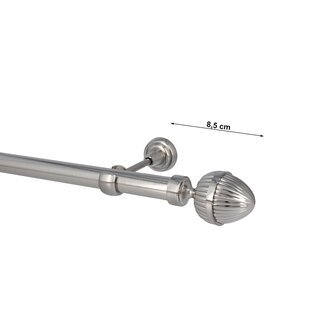 Sento 25mm Gardinenstange Vorhangstange Metall Wandmontage Edelstahl Optik 360 cm Donata