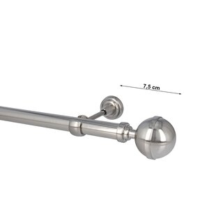 Sento 25mm Gardinenstange Vorhangstange Metall Wandmontage Edelstahl Optik 420 cm Bona