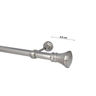 Sento 25mm Gardinenstange Vorhangstange Metall Wandmontage Edelstahl Optik 480 cm Pryma
