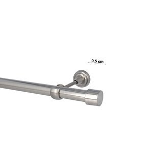 Sento 25mm Gardinenstange Vorhangstange Metall Wandmontage Edelstahl Optik 540 cm Albana