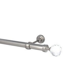 Sento Gardinenstange Vorhangstange 25mm 1-lufig Wandmontage Edelstahl Optik 360 cm (2x180cm) CARLA