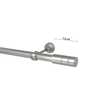 Sento 25mm Gardinenstange Vorhangstange Metall Wandmontage Edelstahl Optik 160 cm Ilusion