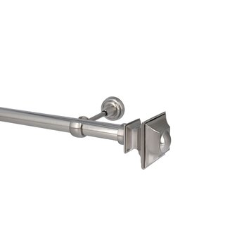 Sento Gardinenstange Vorhangstange 25mm 1-lufig Wandmontage Edelstahl Optik 180 cm BAROCCO