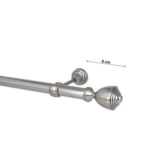 Sento Gardinenstange Vorhangstange 25mm 1-lufig Wandmontage Edelstahl Optik 480 cm (3x160cm) AVANTI