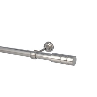 Sento Gardinenstange Vorhangstange 25mm 1-lufig Wandmontage Edelstahl Optik 600 cm ILUSION