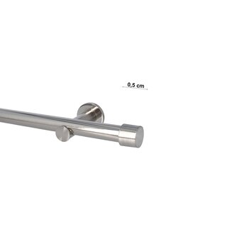 Sento 25mm Gardinenstange Vorhangstange Wandmontage Edelstahl Optik Modern 120 cm Albana
