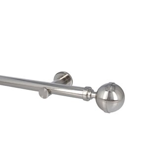Sento 25mm Gardinenstange Vorhangstange Wandmontage Edelstahl Optik Modern 120 cm Bona