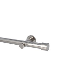 Sento 25mm Gardinenstange Vorhangstange Wandmontage Edelstahl Optik Modern 140 cm Albana