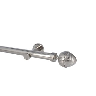 Sento 25mm Gardinenstange Vorhangstange Wandmontage Edelstahl Optik Modern 140 cm Donata