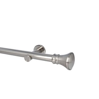 Sento 25mm Gardinenstange Vorhangstange Wandmontage Edelstahl Optik Modern 160 cm Pryma