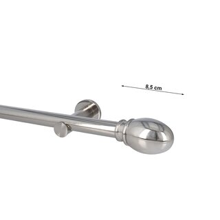 Sento 25mm Gardinenstange Vorhangstange Wandmontage Edelstahl Optik Modern 420 cm Tulia