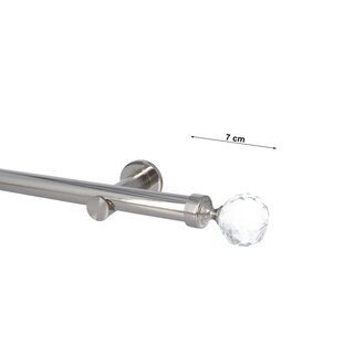 Sento 25mm Gardinenstange Vorhangstange Wandmontage Edelstahl Optik Modern 160 cm Carla