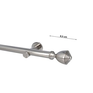 Sento 25mm Gardinenstange Vorhangstange Wandmontage Edelstahl Optik Modern 120 cm Avanti