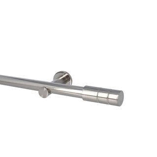 Sento 25mm Gardinenstange Vorhangstange Wandmontage Edelstahl Optik Modern 160 cm Ilusion