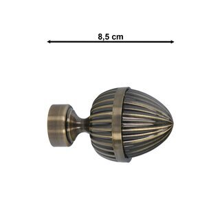 Sento 25/16mm Gardinenstange Vorhangstange Metall Wandmontage Messing Antik 120 cm Donata