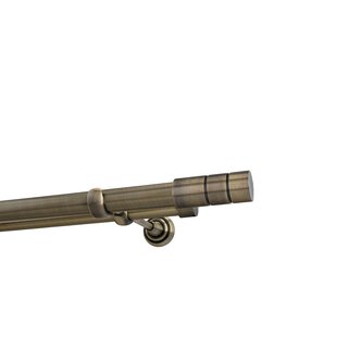 Sento 25/16mm Metall Gardinenstange Vorhangstange 2-lufig Messing Antik Classic 140 cm (2 Stangen 140cm) ILUSION