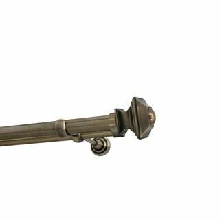 Sento 25/16mm Metall Gardinenstange Vorhangstange 2-lufig Messing Antik Classic 180 cm (2 Stangen 180cm) BAROCCO