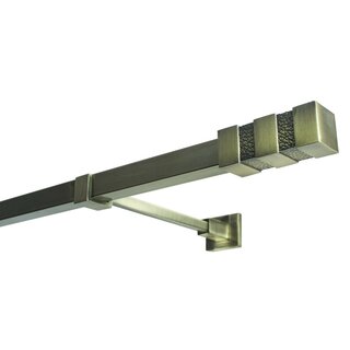 20/20mm Metall Gardinenstange Vorhangstange 1-läufig Messing Antik
