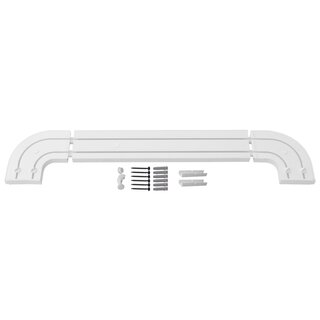 1- 2- lufig Gardinenschiene Vorhangschiene Set Vorgebohrt mit Rundbgen und Montagezubehr 110cm 2-lufig Gardinenschiene