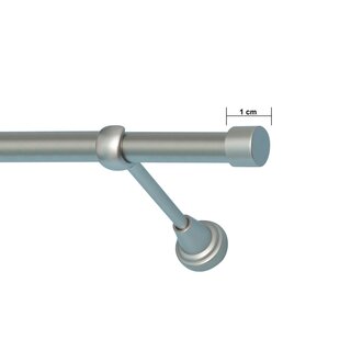 16mm Metall Gardinenstange Vorhangstange 1-lufig Satin Matt Classic ZOYA 360 cm