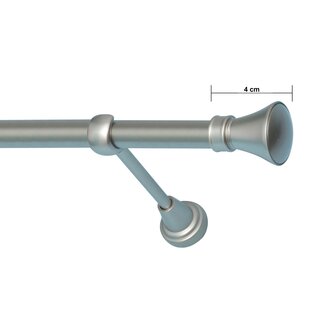 16mm Metall Gardinenstange Vorhangstange 1-lufig Satin Matt Classic PRYMA 400 cm