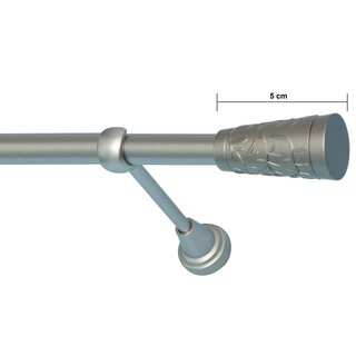 16mm Metall Gardinenstange Vorhangstange 1-läufig Satin Matt Classic LAKY 480 cm