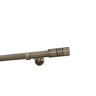 Sento 25mm Metall Gardinenstange Vorhangstange 1-lufig Messing Antik Classic 280 cm (2x140cm) ILUSION