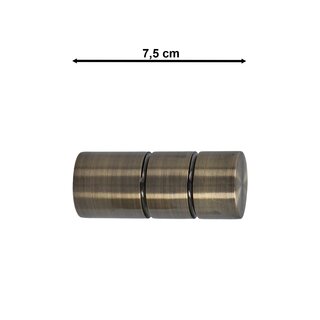 Sento 25mm Metall Gardinenstange Vorhangstange 1-lufig Messing Antik Classic 280 cm (2x140cm) ILUSION