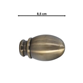 Sento 25mm Metall Gardinenstange Vorhangstange 1-lufig Messing Antik Modern 280 cm (2x140cm) TULIA