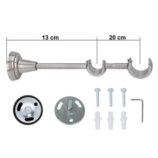 Sento 25/19mm Gardinenstange Vorhangstange Metall Wandmontage Edelstahl Optik 360 cm Bona