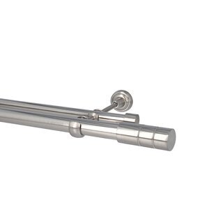 Sento 25/19mm Gardinenstange Vorhangstange Metall Wandmontage Edelstahl Optik 540 cm Ilusion