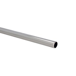 Sento 25/19mm Gardinenstange Vorhangstange Metall Wandmontage Edelstahl Optik 280 cm Tulia
