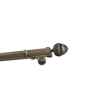 Sento 25/19mm Metall Gardinenstange Vorhangstange 2-lufig Messing Antik Classic 400 cm DONATA