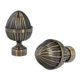 Sento 25/19mm Metall Gardinenstange Vorhangstange 2-lufig Messing Antik Classic 400 cm DONATA