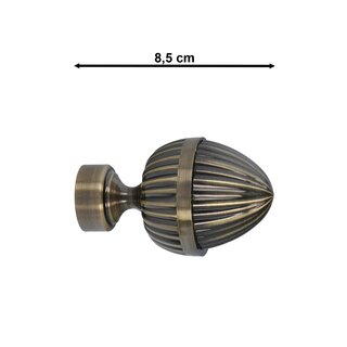Sento 25/19mm Metall Gardinenstange Vorhangstange 2-lufig Messing Antik Classic 480 cm DONATA