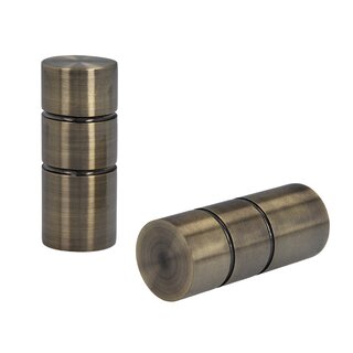 Sento 25/19mm Metall Gardinenstange Vorhangstange 2-lufig Messing Antik Classic 160 cm ILUSION