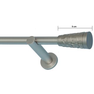 16mm Metall Gardinenstange Vorhangstange 1-läufig Satin Matt Modern LAKY 140 cm