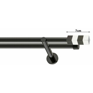 19/19mm Metall Gardinenstange Vorhangstange 2-lufig Schwarz Glanz Modern MAGNUM 360 cm (4x180cm)