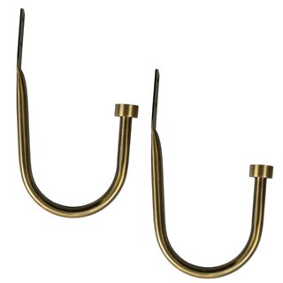 2x Raffhalter für Gardinen Hook Metall Raffbügel Stilgarnituren Messing Antik