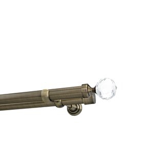 Sento 25/25mm Metall Gardinenstange Vorhangstange 2-lufig Messing Antik Classic 200 cm CARLA