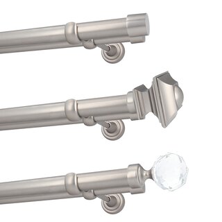 Sento 25/19mm Gardinenstange Vorhangstange Metall Wandmontage Satin Matt